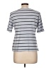 Talbots 100% Cotton Stripes Silver Short Sleeve T-Shirt Size L - photo 2