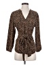 J.Crew 100% Polyester Animal Print Brown Long Sleeve Blouse Size S - photo 1