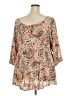 Torrid 100% Rayon Paisley Tan 3/4 Sleeve Blouse Size 3X Plus (3) - photo 2