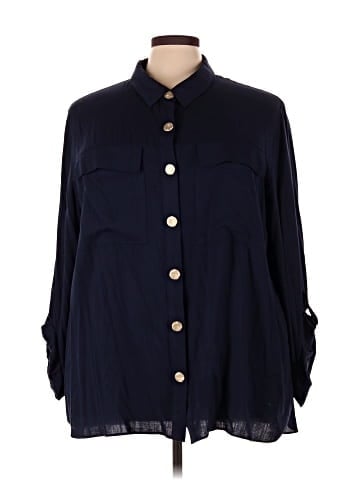 City Chic Long Sleeve Button-Down Shirt (view 1)