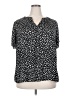 Daniel Rainn Polka Dots Black Short Sleeve Blouse Size 2X - photo 1