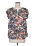 Daniel Rainn 100% Polyester Floral Orange Short Sleeve Blouse Size M - photo 1
