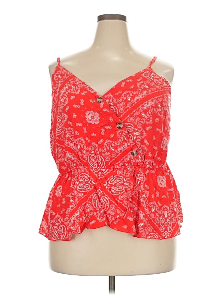 Pre-owned Justify Sleeveless Blouse In Red