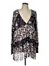 Free People 100% Polyester Black Long Sleeve Blouse Size L - photo 1