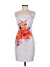 Guess 100% Polyester Graphic Gray Cocktail Dress Size 6 - photo 1