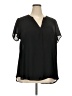 Torrid 100% Polyester Black Short Sleeve Blouse Size 2X Plus (2) - photo 1