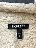 Express 100% Polyester Ivory Faux Fur Jacket Size L - photo 3