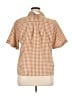 French Connection Checkered-gingham Orange Short Sleeve Blouse Size XL - photo 2