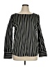 Express Stripes Black Long Sleeve Blouse Size XL - photo 1