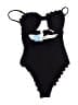 Cupshe Hearts Black One Piece Swimsuit Size M - photo 1