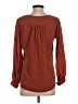 Lil 100% Silk Brown Long Sleeve Silk Top Size 4 - photo 2