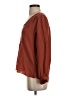 Lil 100% Silk Brown Long Sleeve Silk Top Size 4 - photo 5