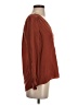 Lil 100% Silk Brown Long Sleeve Silk Top Size 4 - photo 4