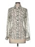 I Love H81 100% Polyester Animal Print Ivory Long Sleeve Blouse Size M - photo 1