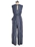 Japna 100% Rayon Chevron-herringbone Blue Jumpsuit Size M - photo 2