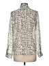 I Love H81 100% Polyester Animal Print Ivory Long Sleeve Blouse Size M - photo 2