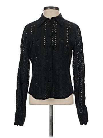 Aqua Long Sleeve Blouse (view 1)