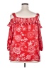 Roz & Ali 100% Polyester Red 3/4 Sleeve Blouse Size 2X - photo 2