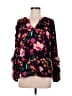 wonderly Floral Black Long Sleeve Blouse Size M - photo 1