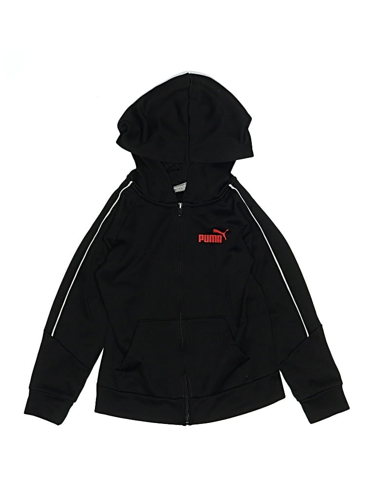 Pre-owned Puma Kids' Zip Up Hoodie In Black