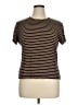 Talbots Stripes Brown Short Sleeve T-Shirt Size XL - photo 1