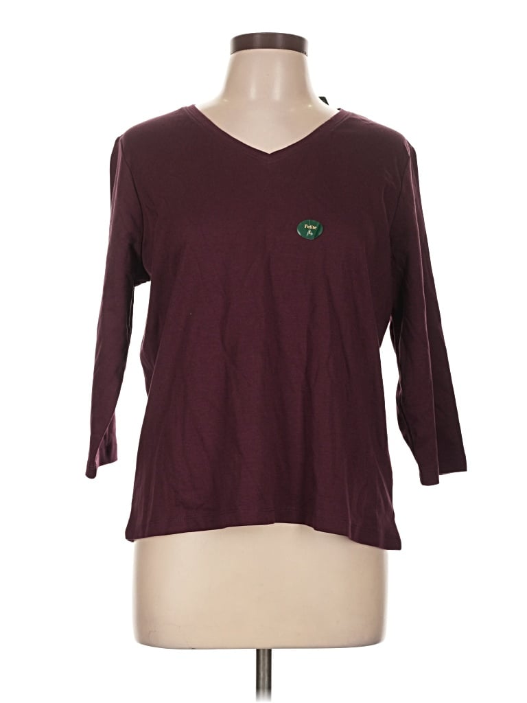 L.l.bean 3/4 Sleeve T-shirt In Burgundy