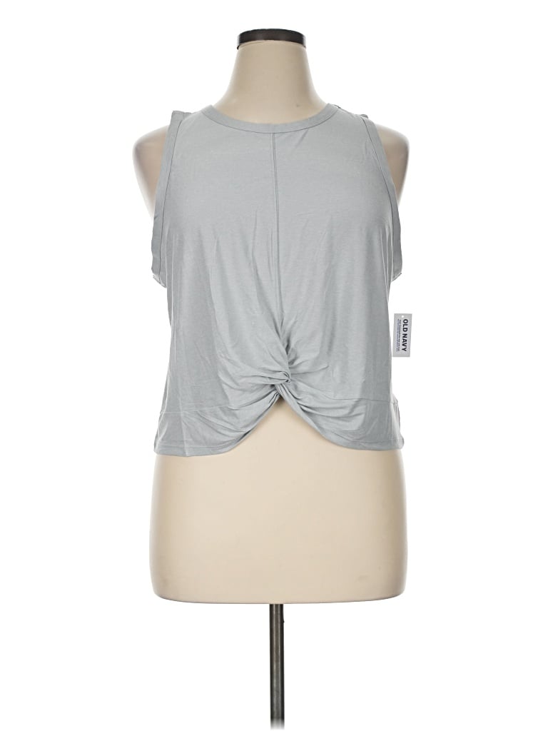 Pre-owned Active By Old Navy Sleeveless Top Gray Keyhole Neckline Tops