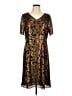 Boden 100% Polyester Metallic Gold Cocktail Dress Size 12R - photo 1