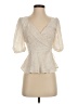 MNG 100% Polyester Ivory 3/4 Sleeve Blouse Size 2 - photo 1