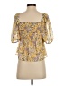MNG 100% Polyester Yellow 3/4 Sleeve Blouse Size 2 - photo 2