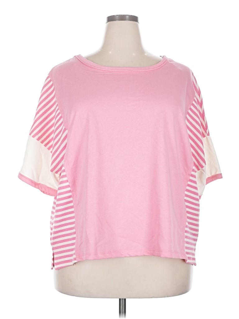 Pre-owned Hayden Short Sleeve Top Pink Boatneck Tops