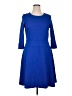 Lands' End Solid Blue Casual Dress Size L - photo 1