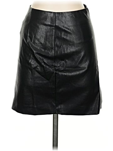Line & Dot Faux Leather Skirt (view 1)