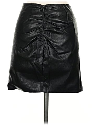 Line & Dot Faux Leather Skirt (view 2)