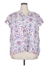 St. John's Bay Paisley White Short Sleeve Blouse Size 2X - photo 1