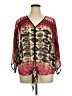Blue Station 100% Polyester Animal Print Pink 3/4 Sleeve Blouse Size XL - photo 1
