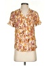 Democracy Floral Orange Short Sleeve Blouse Size S - photo 1