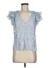 Veronica Beard 100% Cotton Blue Short Sleeve Blouse Size 6 - photo 1
