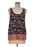 Joie 100% Silk Floral Graphic Blue Orange Sleeveless Silk Top Size M - photo 1