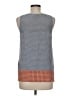 Joie 100% Silk Floral Graphic Blue Orange Sleeveless Silk Top Size M - photo 2