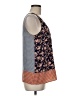 Joie 100% Silk Floral Graphic Blue Orange Sleeveless Silk Top Size M - photo 4
