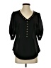 41Hawthorn 100% Polyester Black 3/4 Sleeve Blouse Size S - photo 1