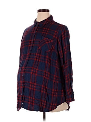 Isabel Maternity Long Sleeve Button-Down Shirt (view 1)