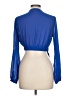 Papaya 100% Polyester Blue Long Sleeve Blouse Size L - photo 2