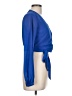 Papaya 100% Polyester Blue Long Sleeve Blouse Size L - photo 4