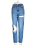 Topshop 100% Cotton Graphic Blue Jeans Size 30 waist - photo 1