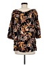 Susan Graver 100% Rayon Brown 3/4 Sleeve Blouse Size M - photo 2