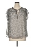 LC Lauren Conrad 100% Polyester Gray Short Sleeve Blouse Size 1X - photo 1