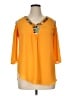 NY Collection 100% Polyester Orange 3/4 Sleeve Blouse Size XL (estimated) - photo 1