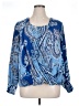 Karen Kane 100% Viscose Blue Long Sleeve Blouse Size 1X - photo 1